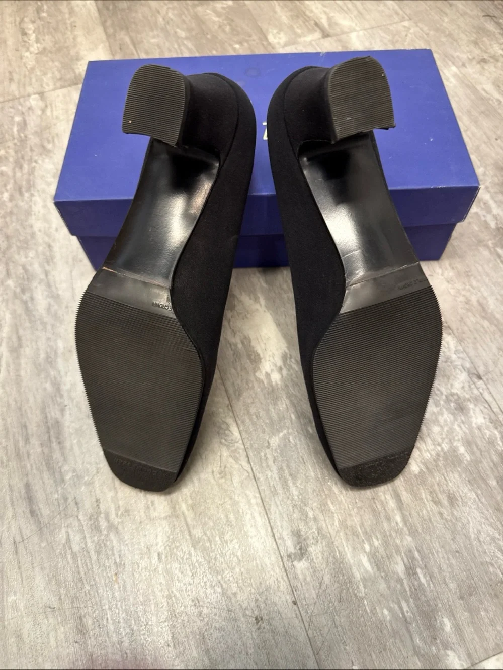 Stuart Weitzman Black Square-Toe Pumps
